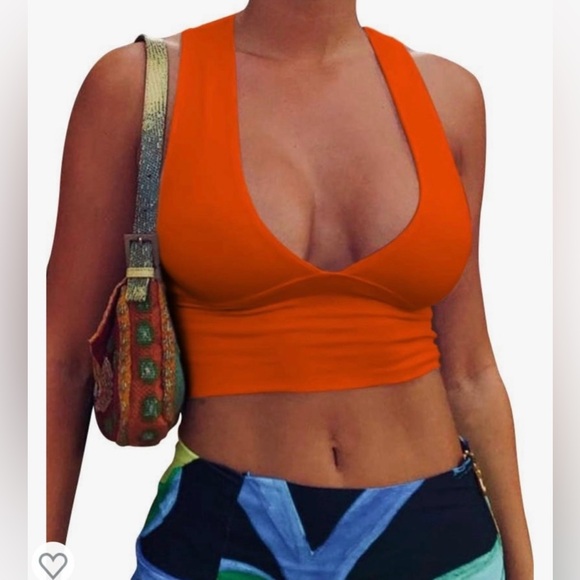 Bright Orange Crop Top - Picture 4 of 4